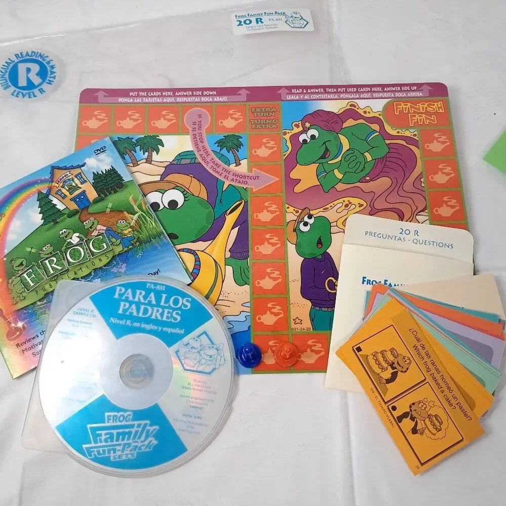 Frog Family Fun Packs Game 20-R Bilingual‎ reading Spanish English Homeschool